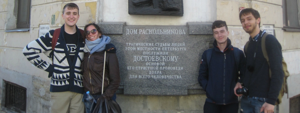 Students at Raskolnikov house Dostoevsky